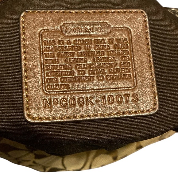 Coach Khaki Jacquard Signature Hobo 10073 - Picture 4 of 11